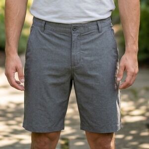 Puma Mens Golf Shorts Heathered Grey Performance Activewear 4-Pocket Regular Fit